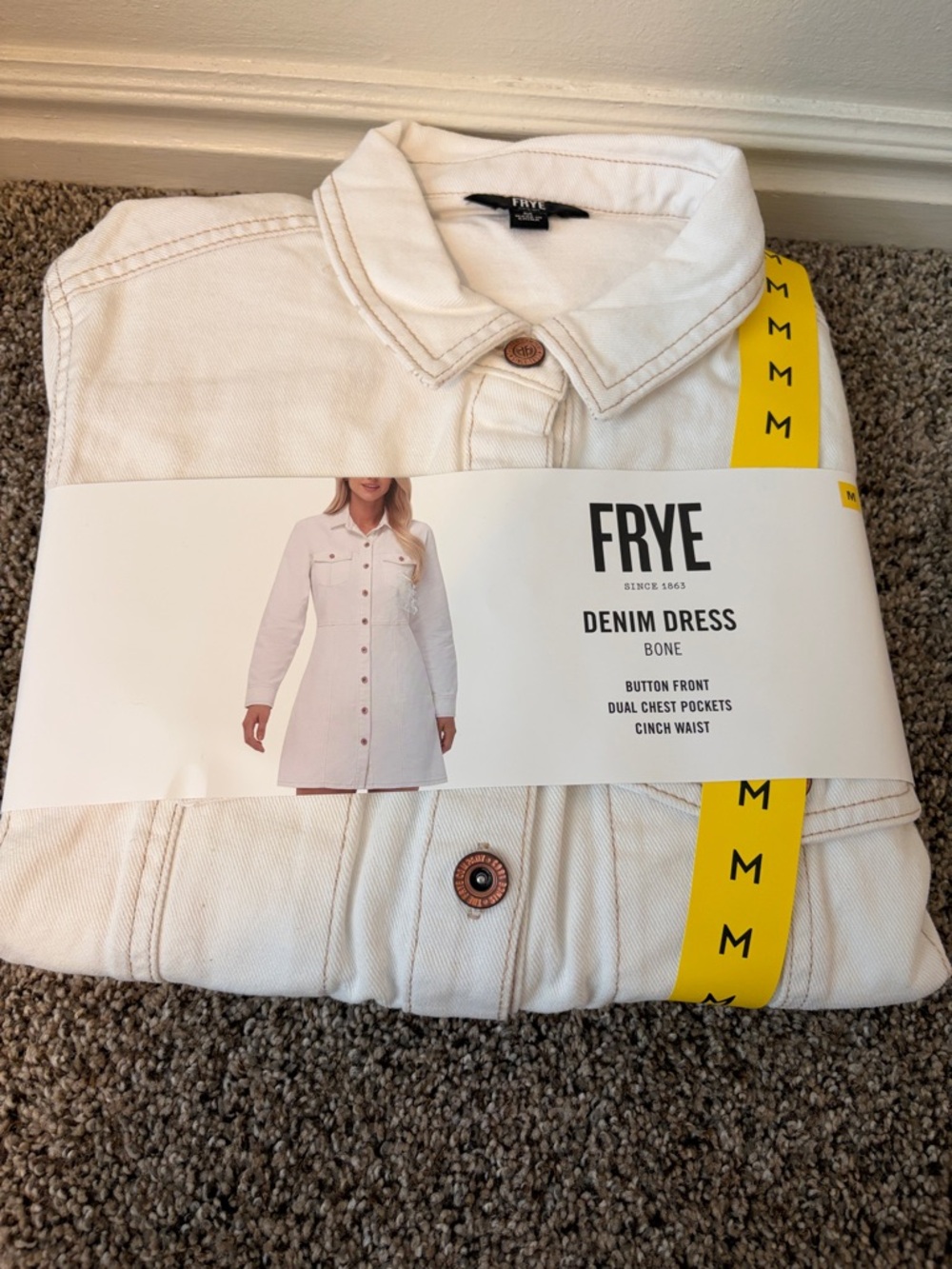 Frye Bone Denim Button-Front Dress